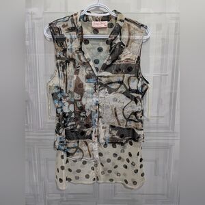 Tango Mango sleeveless blouse  Ptp 21-23"